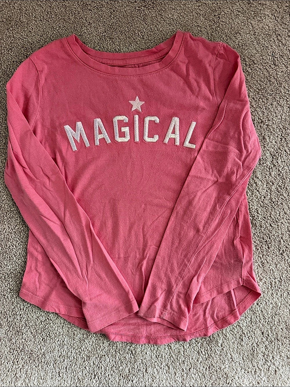 Gap Girls Magical Long Sleeve Tee Pink Size Medium